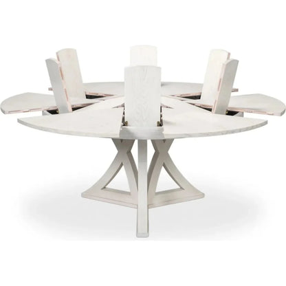 Casual Jupe Extendable Round Dining Table - LOOMLAN - Sarreid - Dining Tables