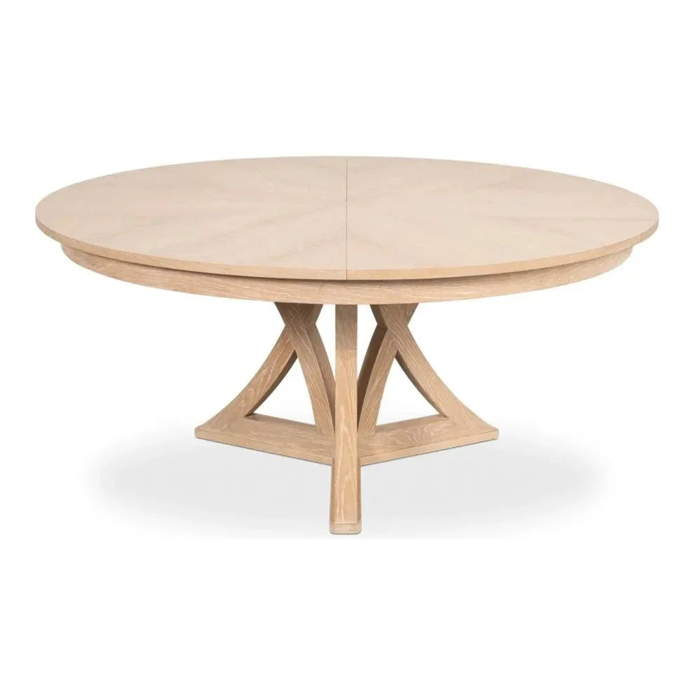 Casual Jupe Extendable Round Dining Table - LOOMLAN - Sarreid - Dining Tables