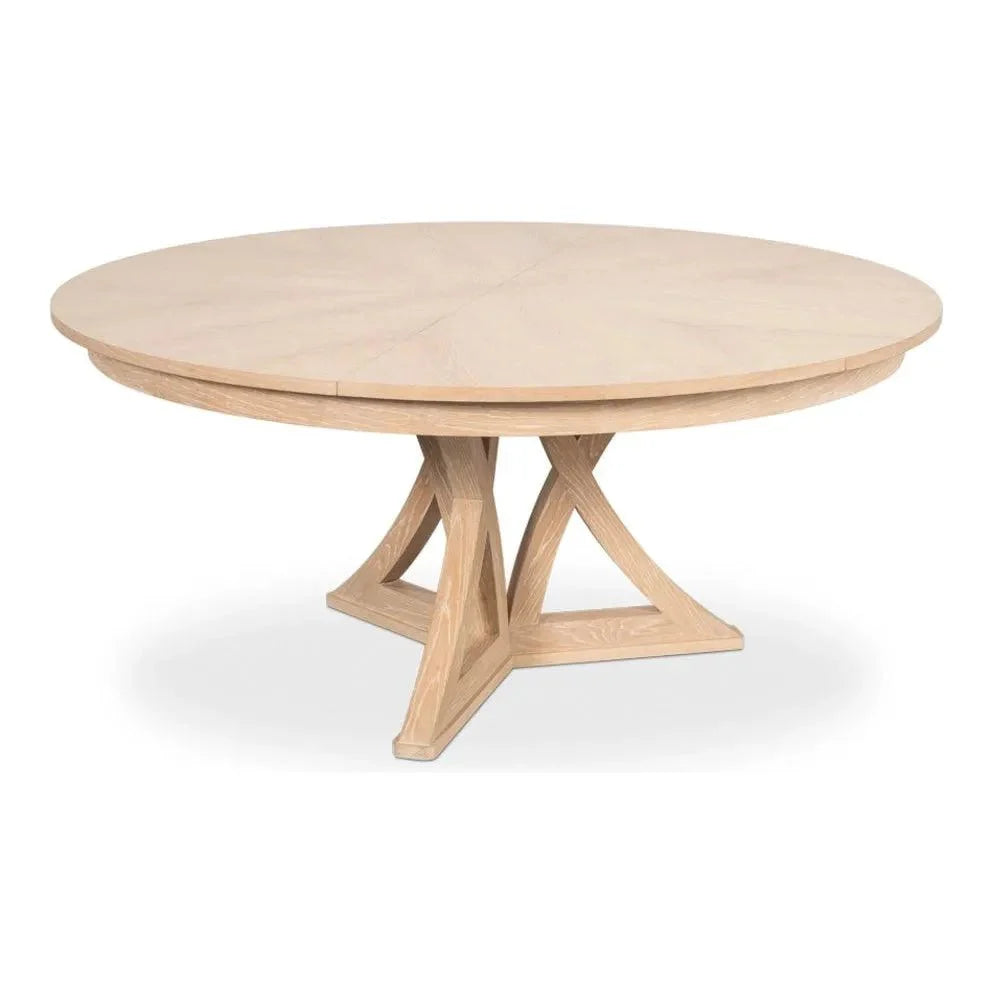 Casual Jupe Extendable Round Dining Table - LOOMLAN - Sarreid - Dining Tables