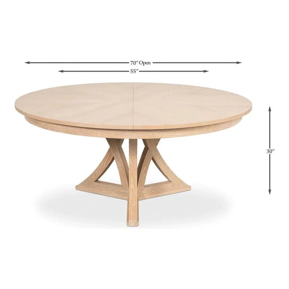 Casual Jupe Extendable Round Dining Table - LOOMLAN - Sarreid - Dining Tables