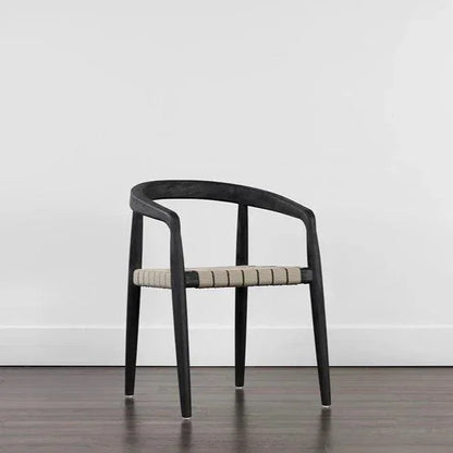 Cayman Dining Armchair Charcoal Teak Wood - LOOMLAN - SUNPAN - Outdoor Dining Chairs