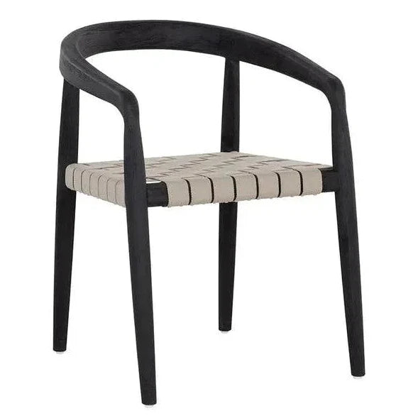 Cayman Dining Armchair Charcoal Teak Wood - LOOMLAN - SUNPAN - Outdoor Dining Chairs