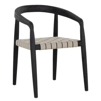 Cayman Dining Armchair Charcoal Teak Wood - LOOMLAN - SUNPAN - Outdoor Dining Chairs