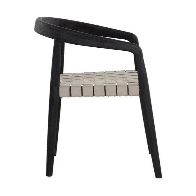 Cayman Dining Armchair Charcoal Teak Wood - LOOMLAN - SUNPAN - Outdoor Dining Chairs