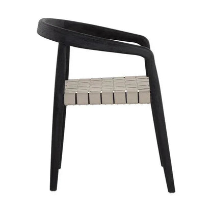 Cayman Dining Armchair Charcoal Teak Wood - LOOMLAN - SUNPAN - Outdoor Dining Chairs