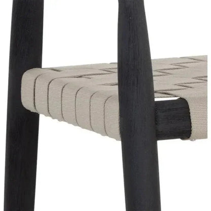 Cayman Dining Armchair Charcoal Teak Wood - LOOMLAN - SUNPAN - Outdoor Dining Chairs