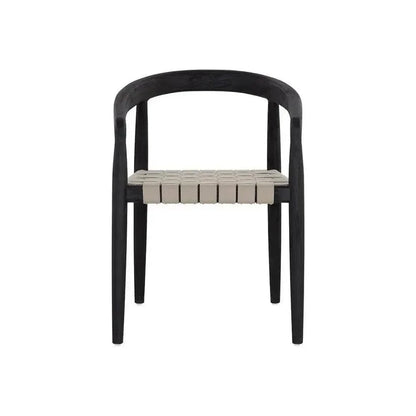 Cayman Dining Armchair Charcoal Teak Wood - LOOMLAN - SUNPAN - Outdoor Dining Chairs