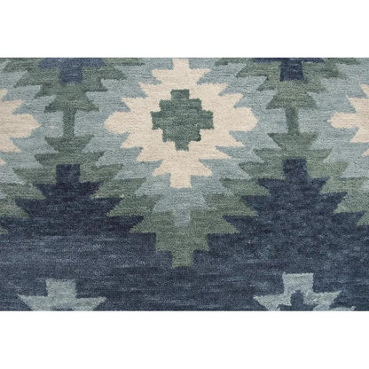 Cosc Wool Blue Hallway Kitchen Runner Rug -- blue