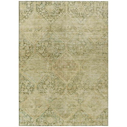 Iriius Green Washable Indoor-Outdoor Rug