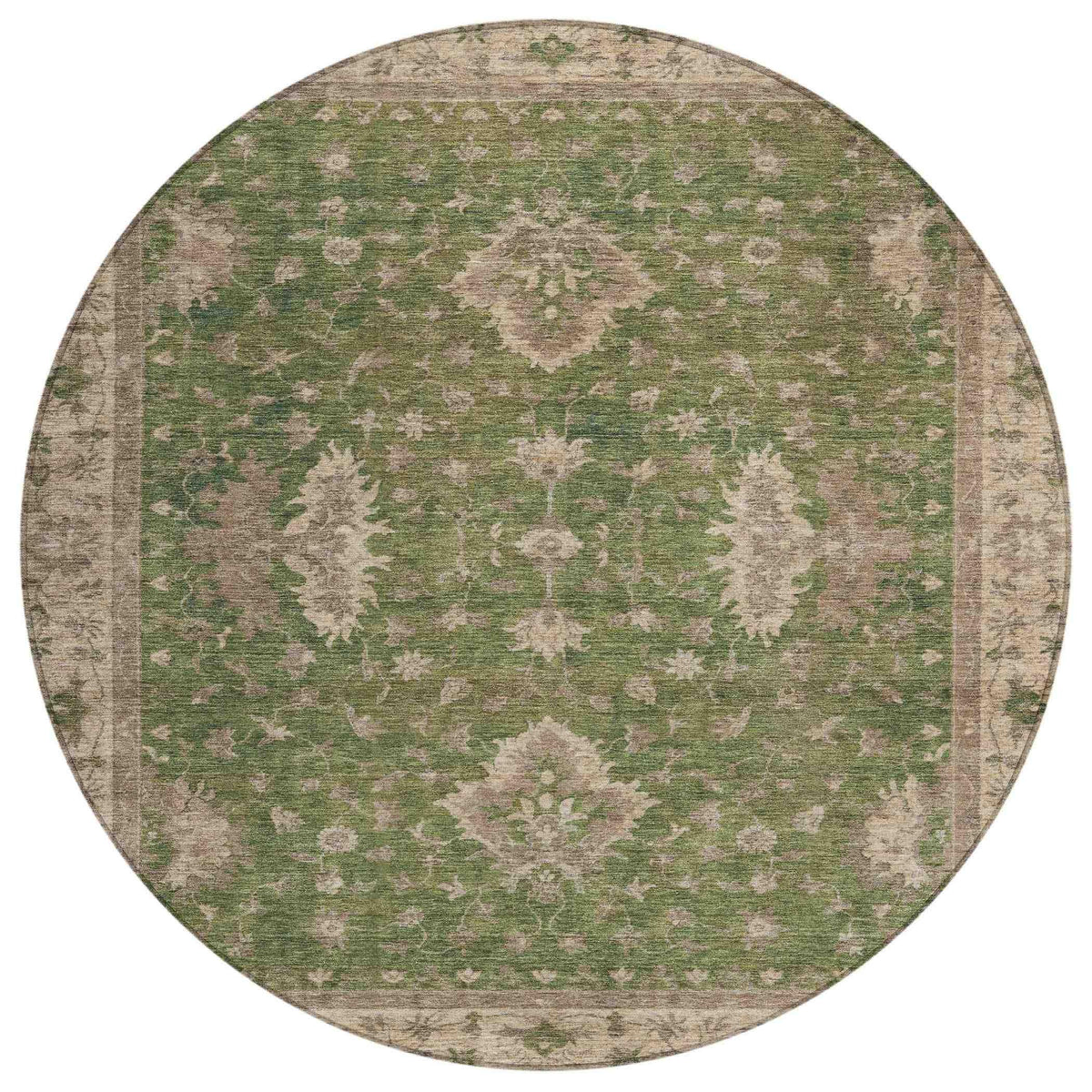 Iriaris Green Washable Indoor-Outdoor Rug