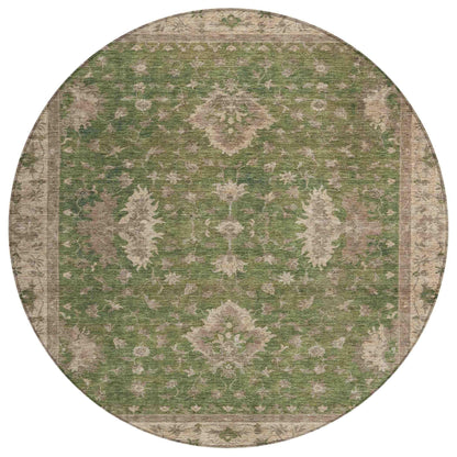 Iriaris Green Washable Indoor-Outdoor Rug
