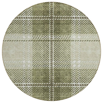 Spiral Whispers Aloe Washable Indoor-Outdoor Rug