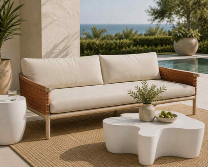 Naka Live Edge White Outdoor Coffee Table - view 4