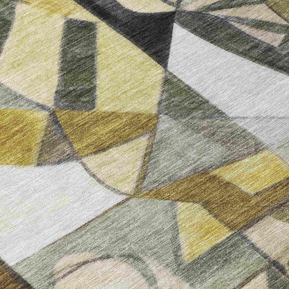 Jaelius Brown Washable Indoor-Outdoor Rug