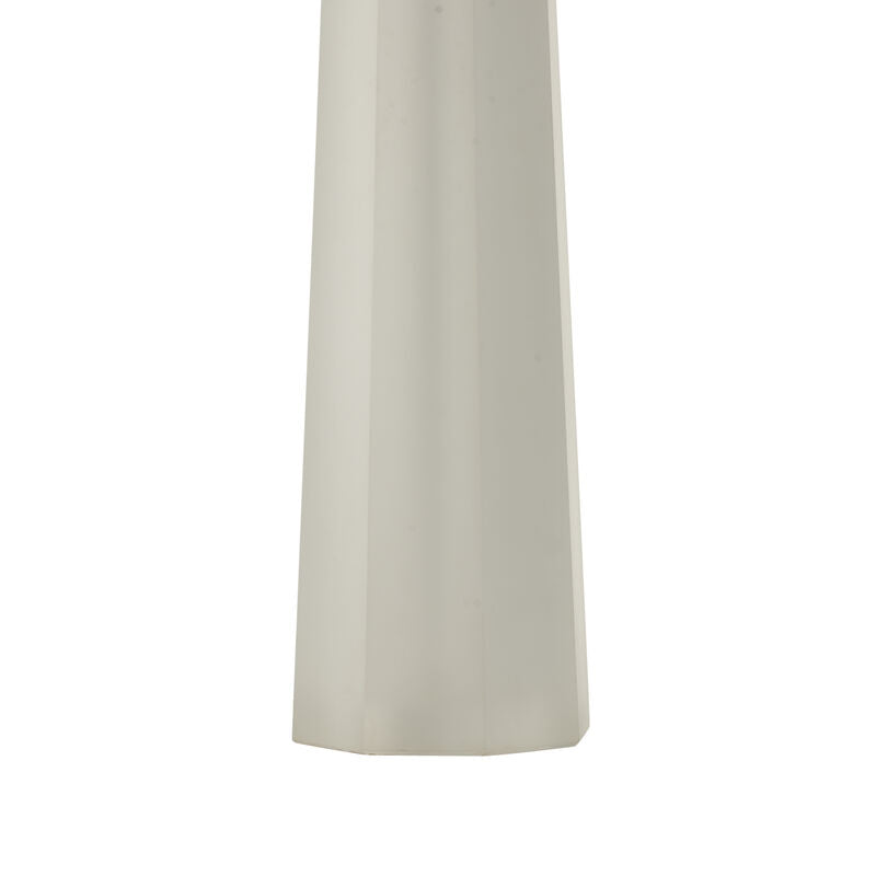 Chelsea House Frosted Crystal Crisp White Fabric Shade Table Lamp