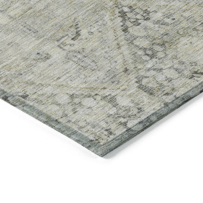 Iriius Gray Washable Indoor-Outdoor Rug