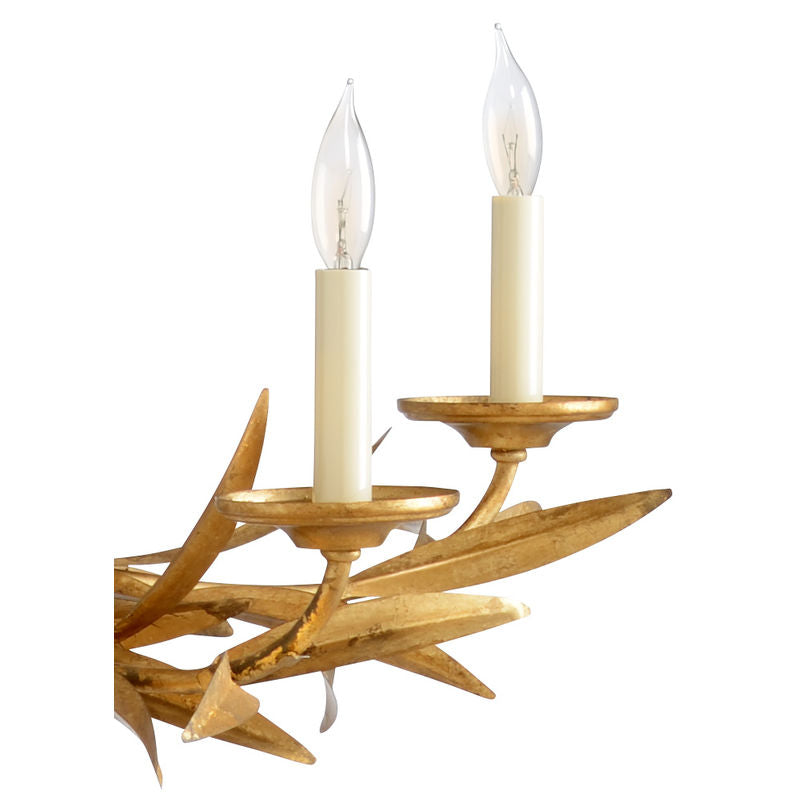 Chelsea House Laurel Sunburst Gold Leaf Design Chandelier
