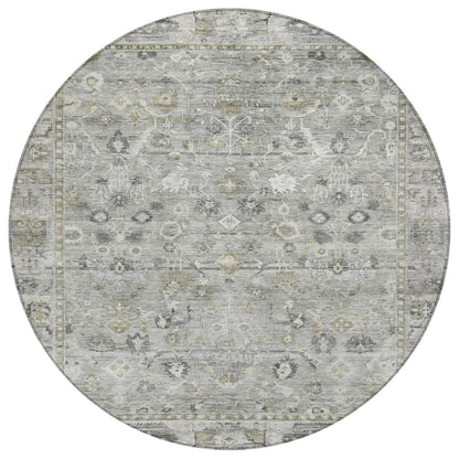 Laeel Gray Washable Indoor-Outdoor Rug