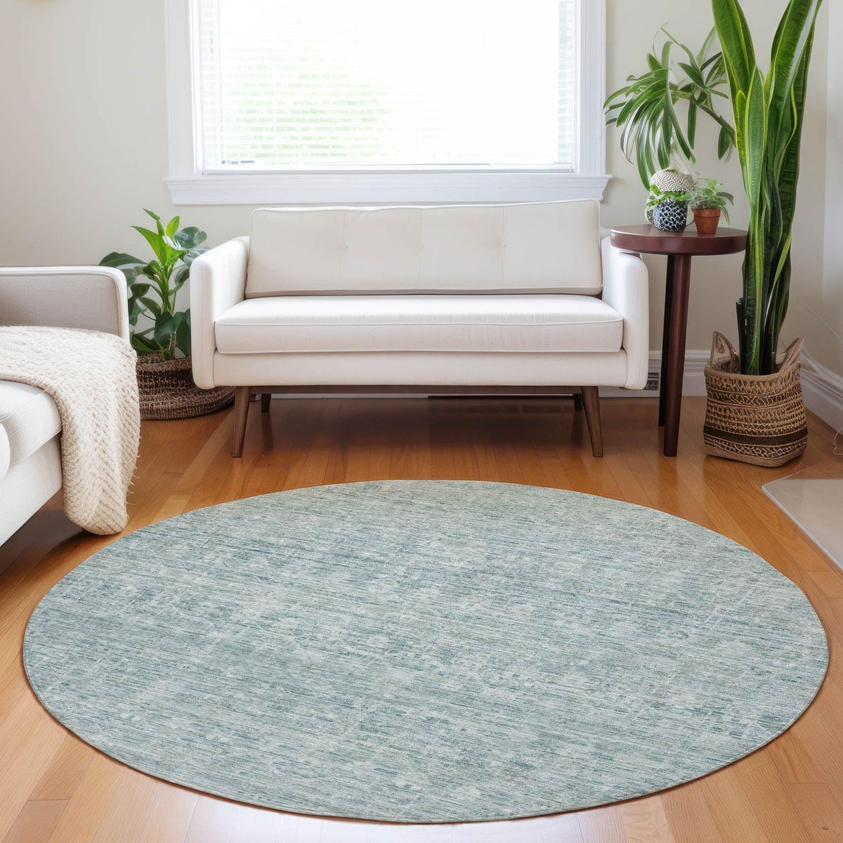 Irion Teal Washable Indoor-Outdoor Rug