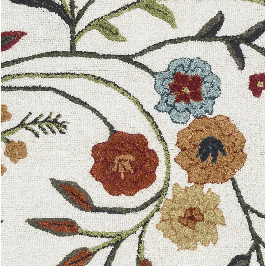 Ayat White Round Area Rugs For Dining Room -- white
