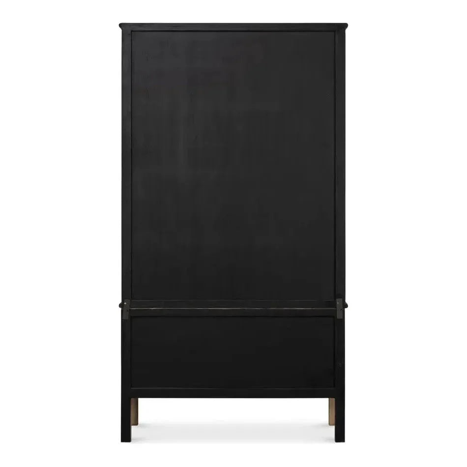 Cecile Wooden Glass Doors Beige Bookcase - LOOMLAN - Sarreid - Bookcases