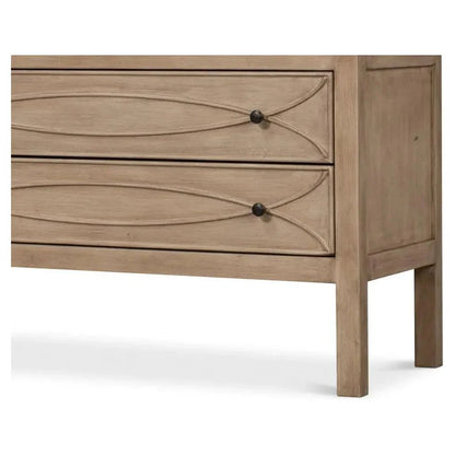 Cecile Wooden Glass Doors Beige Bookcase - LOOMLAN - Sarreid - Bookcases