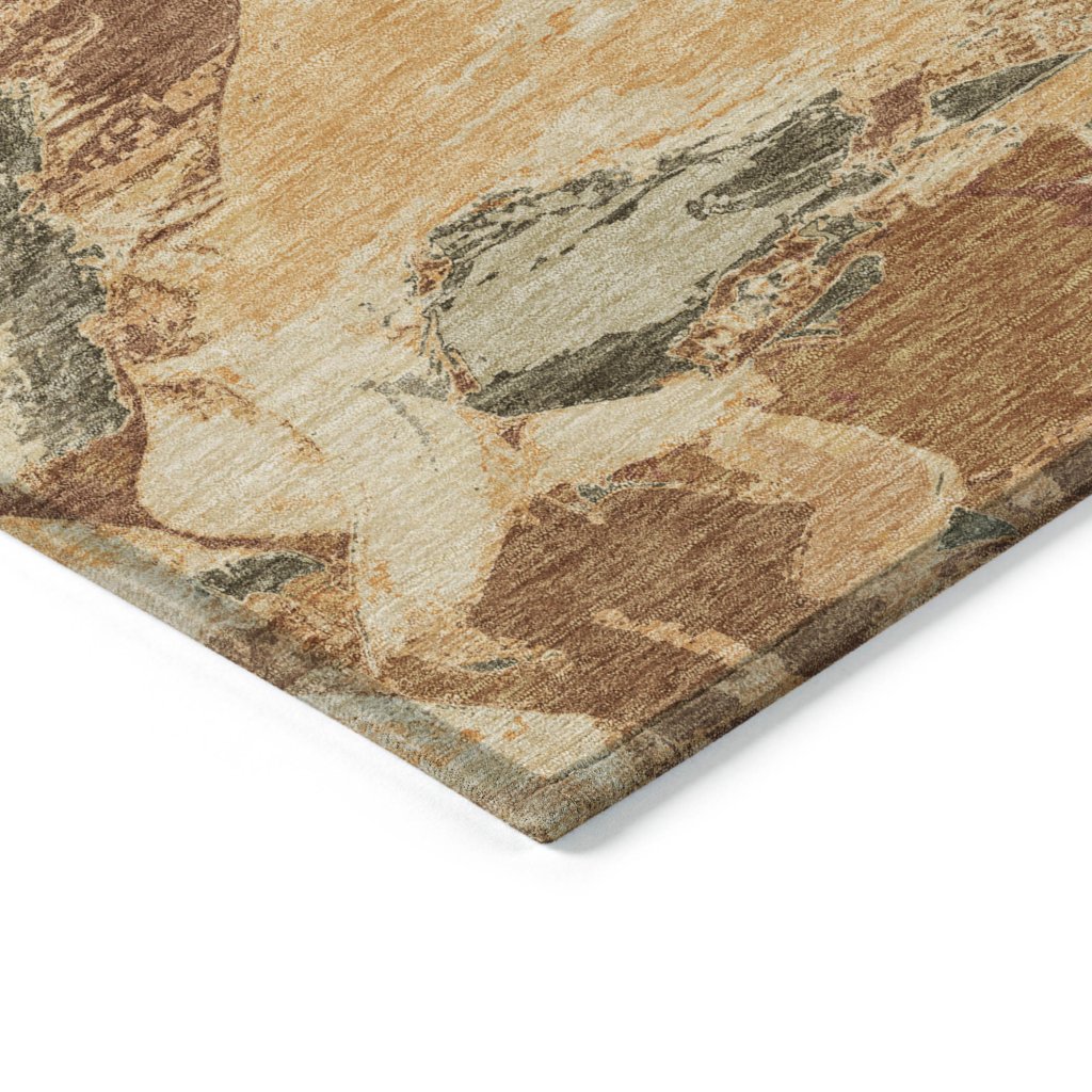 LOOMLAN Rugs Celantha Orange Washable Indoor-Outdoor Rug