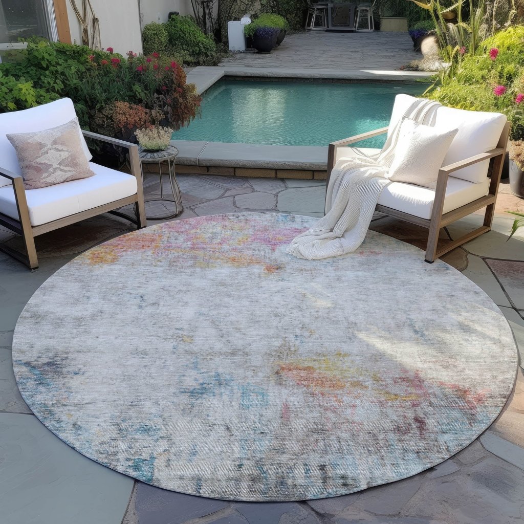 LOOMLAN Rugs Celera Teal Washable Indoor-Outdoor Rug