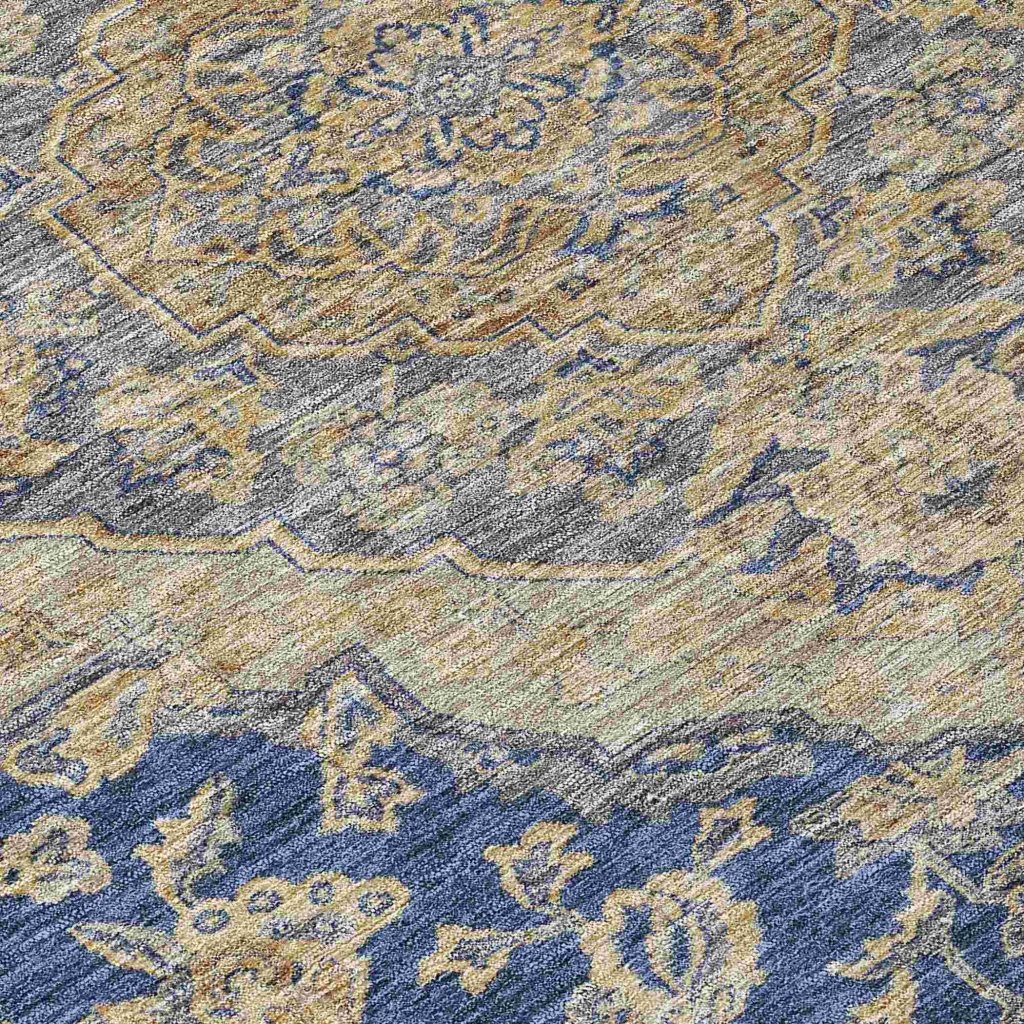 LOOMLAN Rugs Celia Blue Washable Indoor-Outdoor Rug