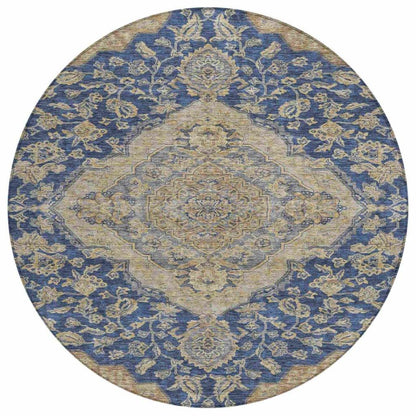 LOOMLAN Rugs Celia Blue Washable Indoor-Outdoor Rug