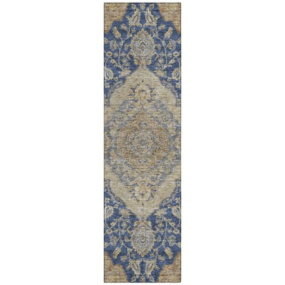 LOOMLAN Rugs Celia Blue Washable Indoor-Outdoor Rug