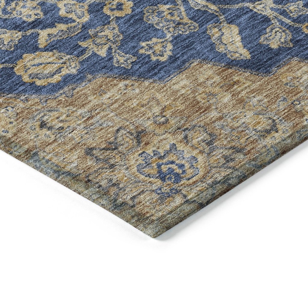 LOOMLAN Rugs Celia Blue Washable Indoor-Outdoor Rug