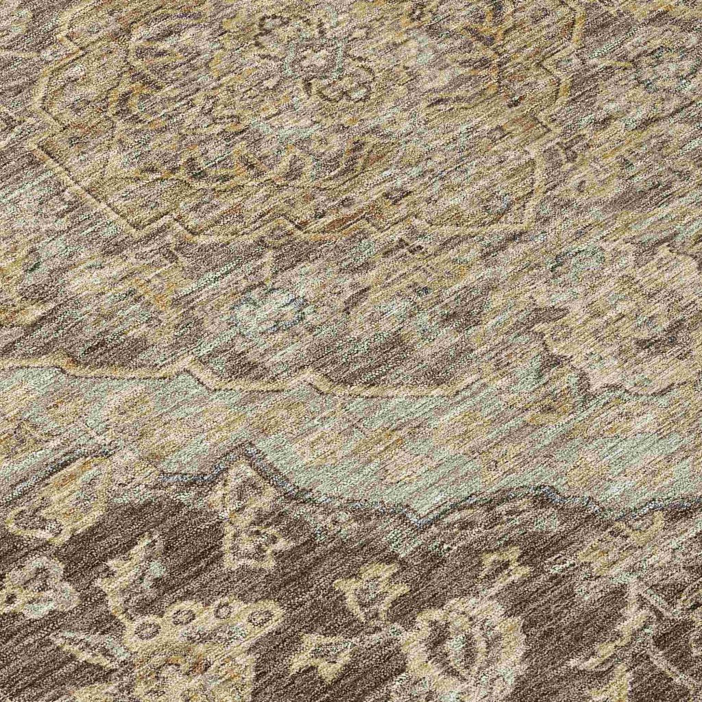 LOOMLAN Rugs Celia Brown Washable Indoor-Outdoor Rug