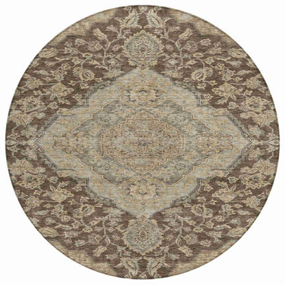 LOOMLAN Rugs Celia Brown Washable Indoor-Outdoor Rug
