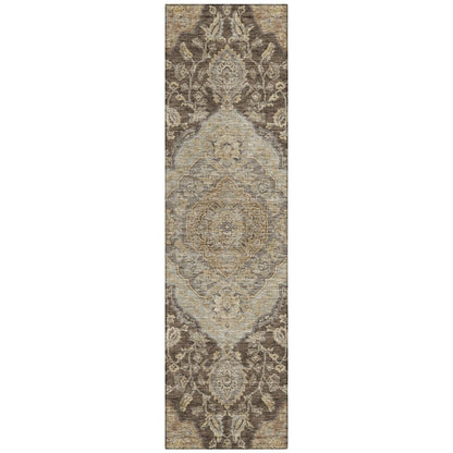 LOOMLAN Rugs Celia Brown Washable Indoor-Outdoor Rug