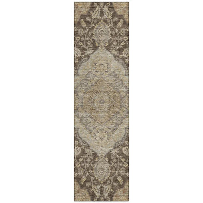 LOOMLAN Rugs Celia Brown Washable Indoor-Outdoor Rug