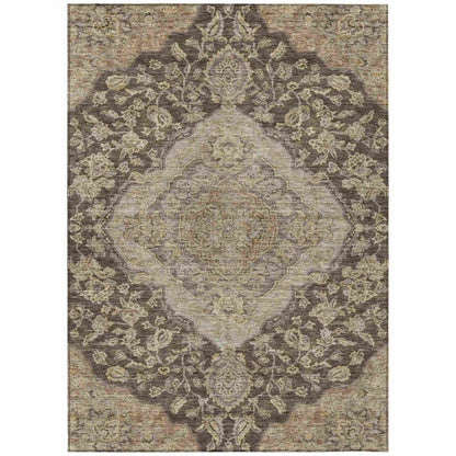 LOOMLAN Rugs Celia Brown Washable Indoor-Outdoor Rug