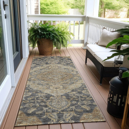LOOMLAN Rugs Celia Gray Washable Indoor-Outdoor Rug