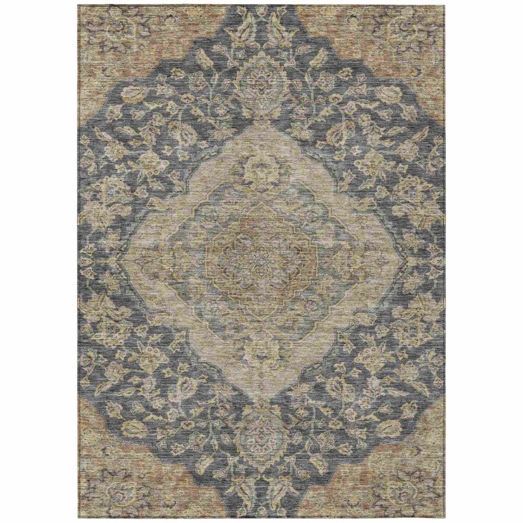 LOOMLAN Rugs Celia Gray Washable Indoor-Outdoor Rug