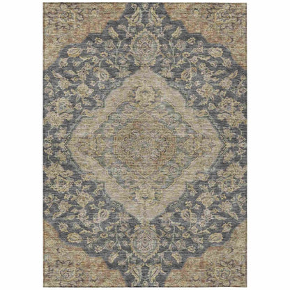 LOOMLAN Rugs Celia Gray Washable Indoor-Outdoor Rug