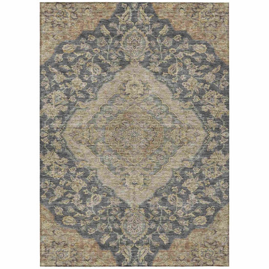 LOOMLAN Rugs Celia Gray Washable Indoor-Outdoor Rug