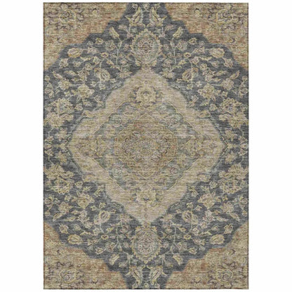 LOOMLAN Rugs Celia Gray Washable Indoor-Outdoor Rug