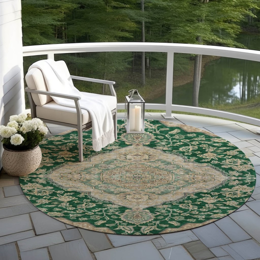 Celia Green Washable Indoor - Outdoor Rug - LOOMLAN - LOOMLAN Rugs - Outdoor Rugs