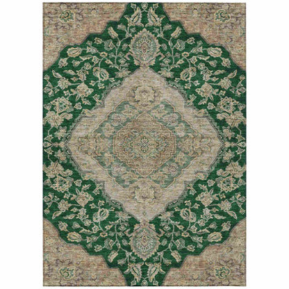 Celia Green Washable Indoor - Outdoor Rug - LOOMLAN - LOOMLAN Rugs - Outdoor Rugs