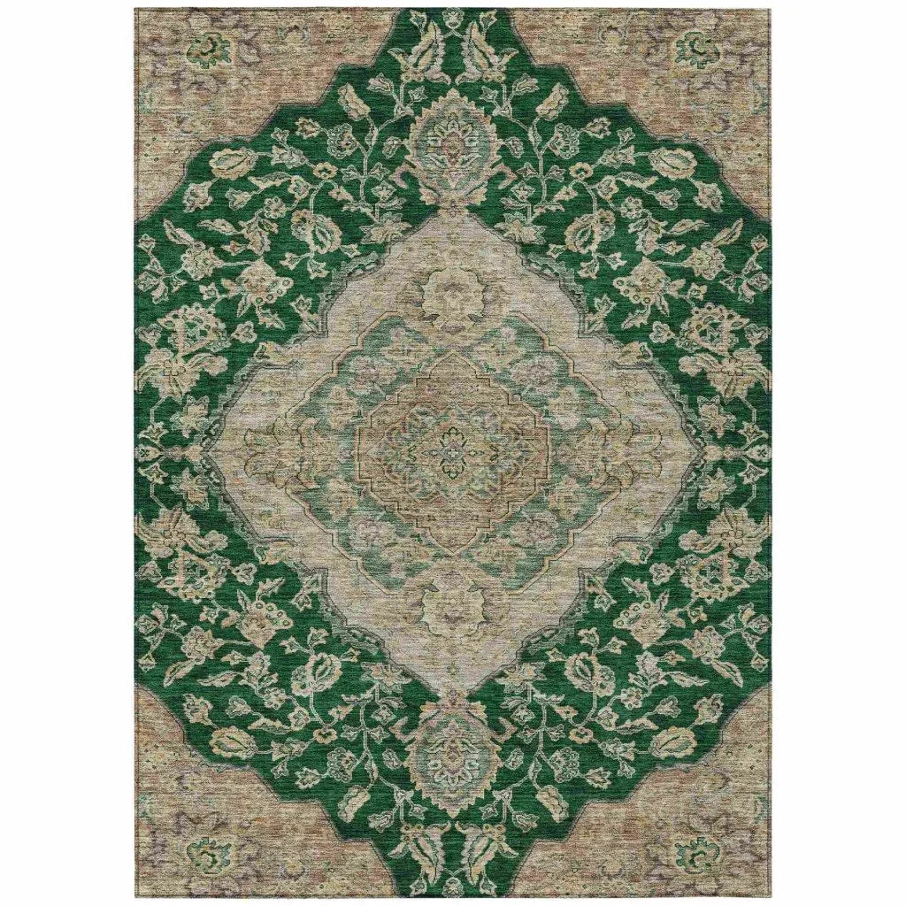 Celia Green Washable Indoor-Outdoor Rug
