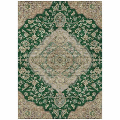 Celia Green Washable Indoor-Outdoor Rug