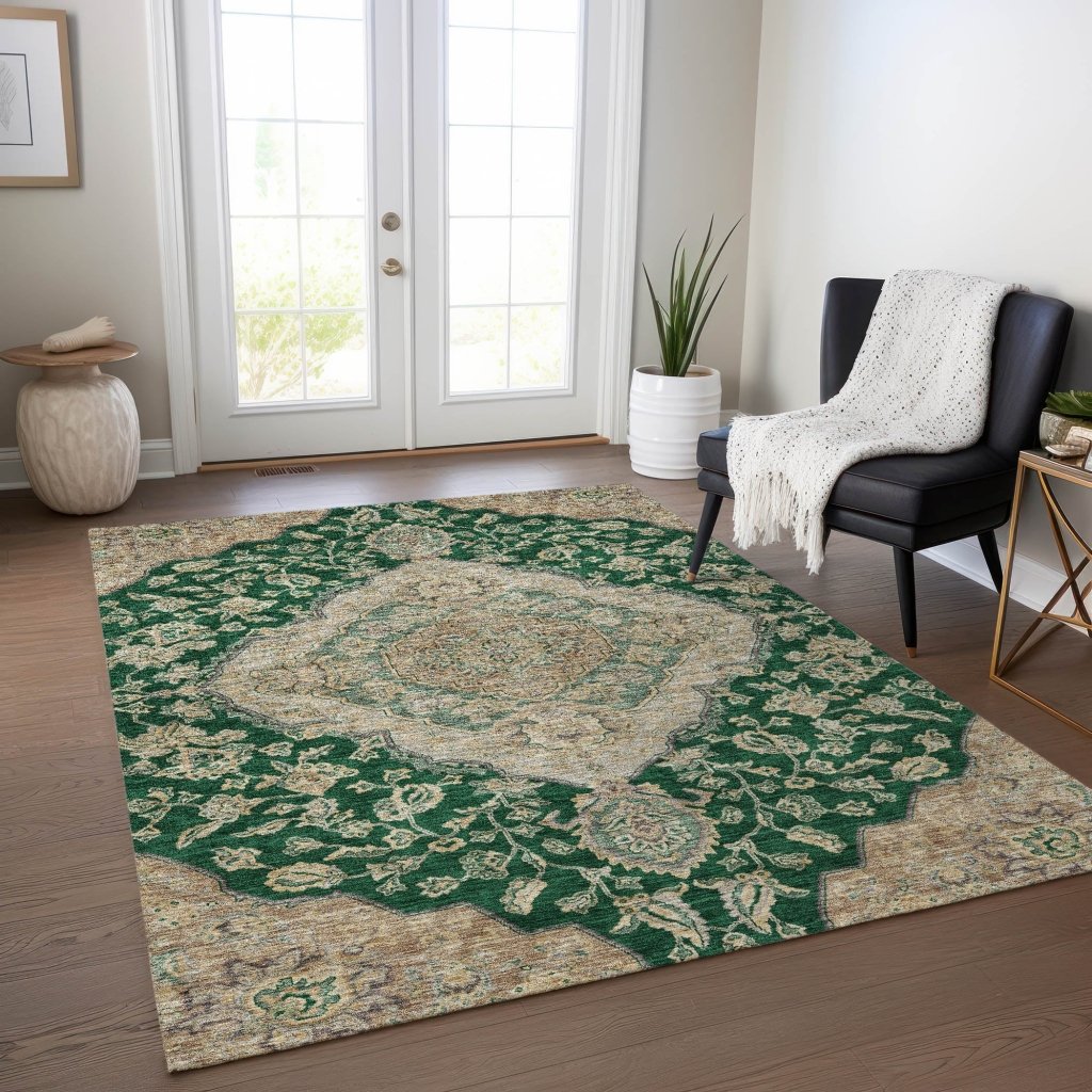 Celia Green Washable Indoor - Outdoor Rug - LOOMLAN - LOOMLAN Rugs - Outdoor Rugs