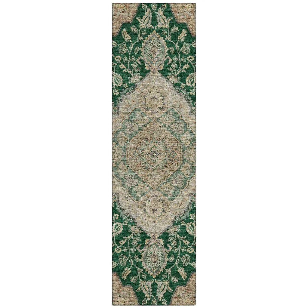 Celia Green Washable Indoor-Outdoor Rug