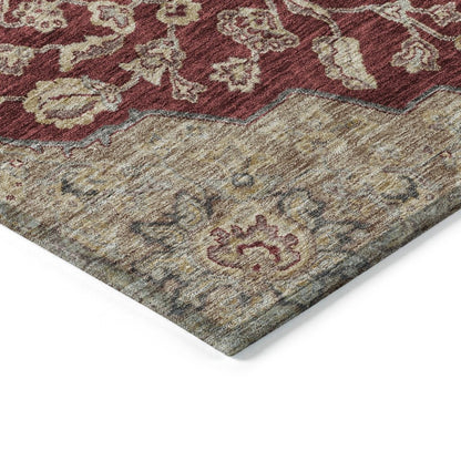 LOOMLAN Rugs Celia Red Washable Indoor-Outdoor Rug