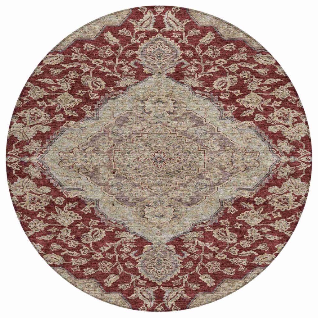 LOOMLAN Rugs Celia Red Washable Indoor-Outdoor Rug